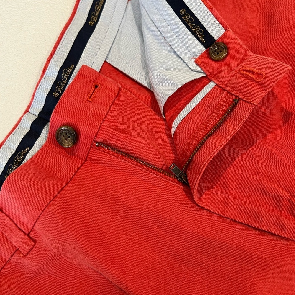 BROOKS BROTHERS Clark Advantage Chino flat front twill khaki dress pants 34x30 - Picture 6 of 10